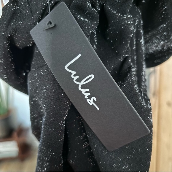 LULUS Strapless Ruched Glitter Maxi Dress Black Size Small Bodycon - Picture 10 of 12